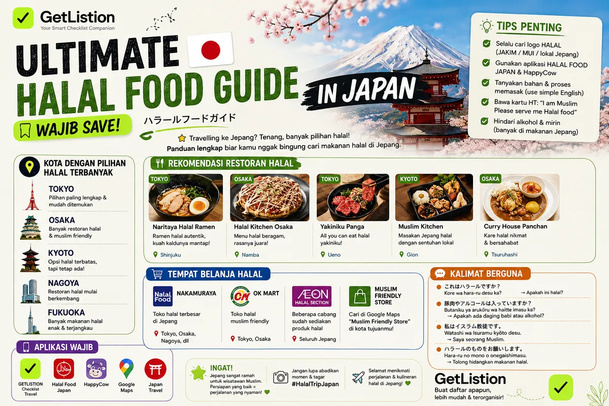 Gambar sampul untuk daftar Panduan Kuliner Halal Jepang: Wagyu, Ramen, & Sushi (Wajib Save!)